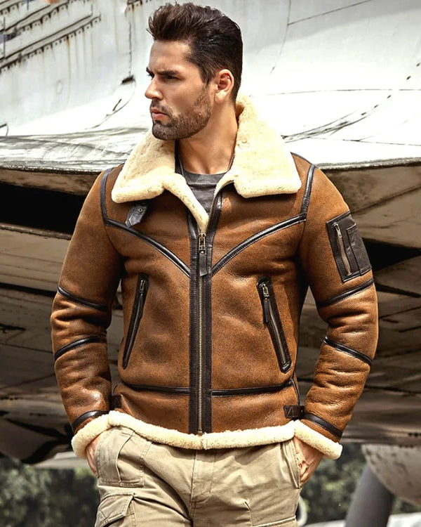 Kingsman B3 Bomber Sheepskin Shearling Jacket - Men's Jacket