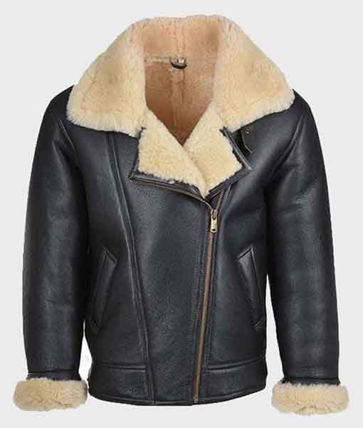 Byron Men’s Shearling Black Leather B3 Jacket