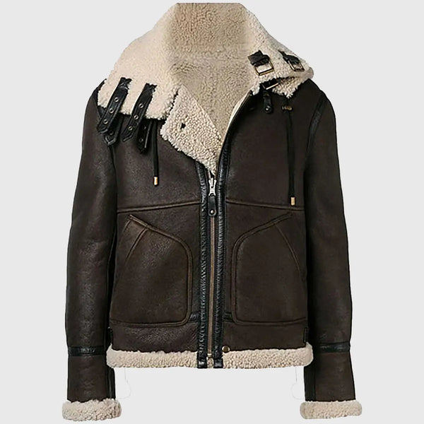 Men’s Vintage Brown B-6 Bomber Leather Jacket