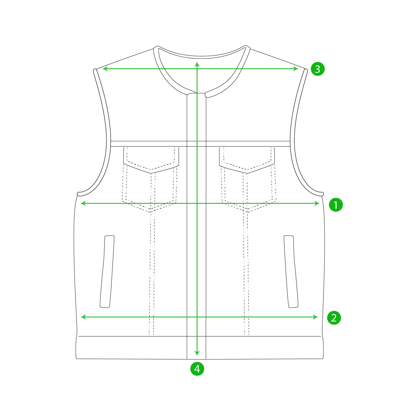 How to measure a men’s motorcycle vest: shoulder, chest and length