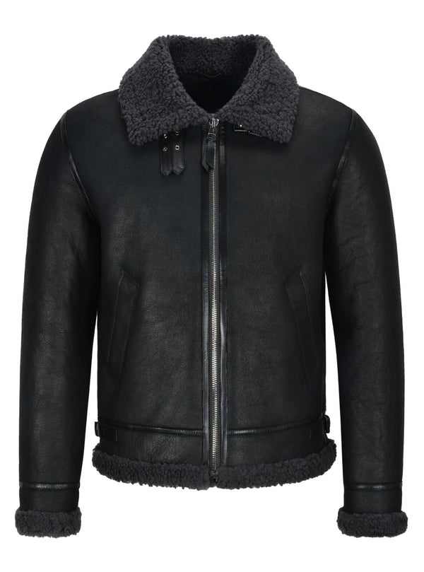 Men's B3 Air force Real Shearling Sheepskin Leather Jacket Aviator Pilot Reagan